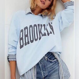 Free People Retro Brand Brooklyn Crew Sweatshirt